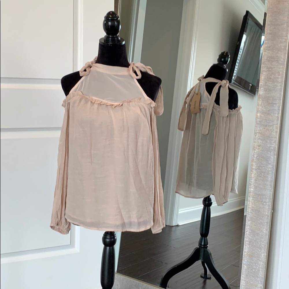 Off white cold shoulder blouse